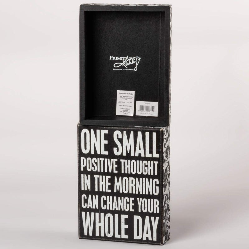 Primitives by Kathy 22675 Floral Trimmed Box Sign  6"" x 8""  Positive Thought - Image 3